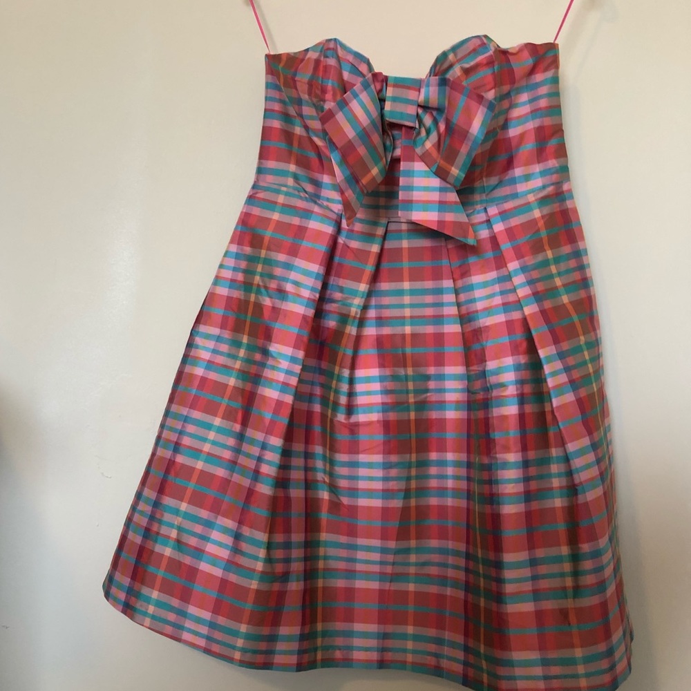 NWT Anthropologie Ribboned Plaid Dress 10 - Picture 2 of 4